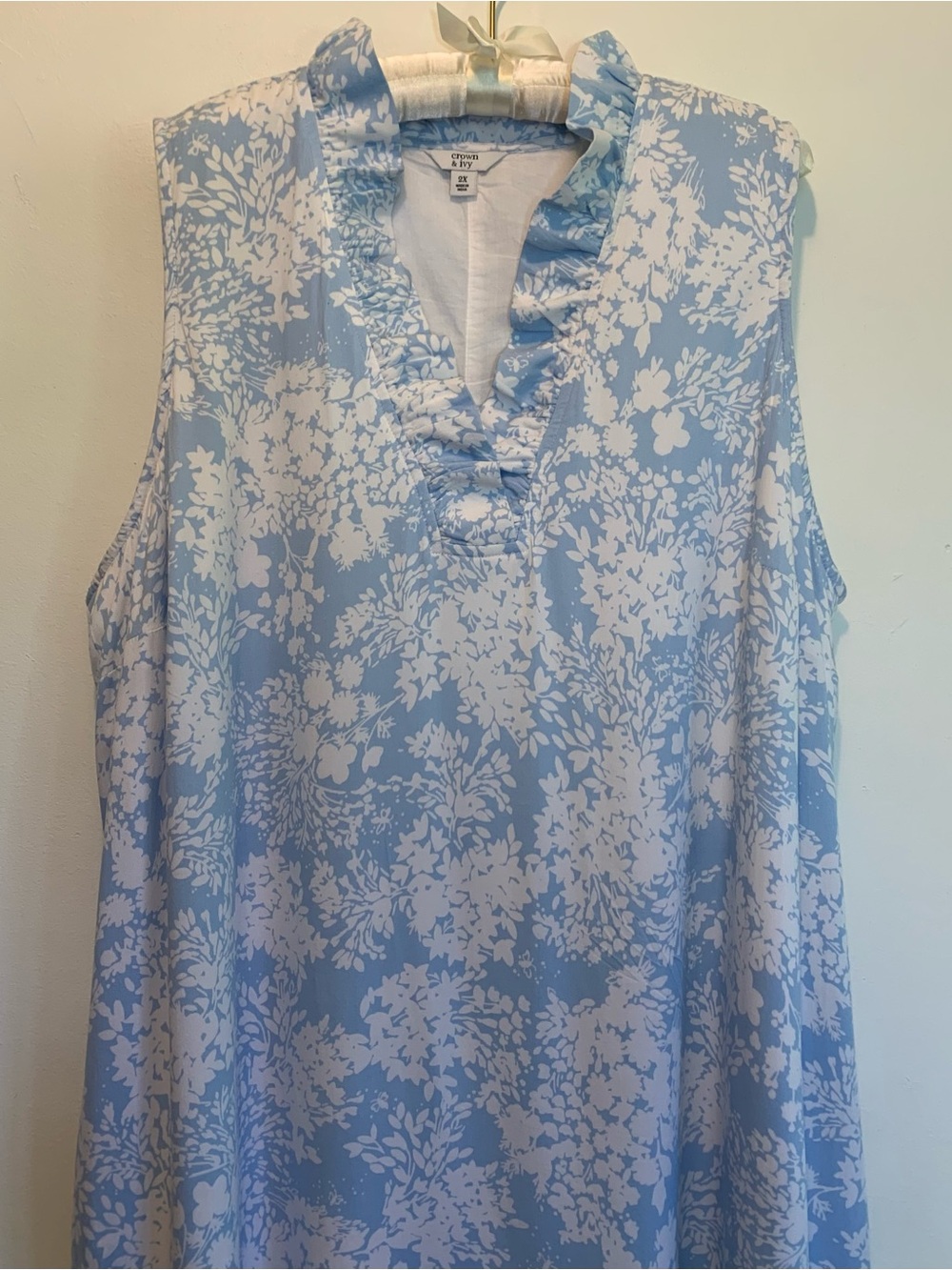 Crown & Ivy Summer Floral Ruffle Neck Dress